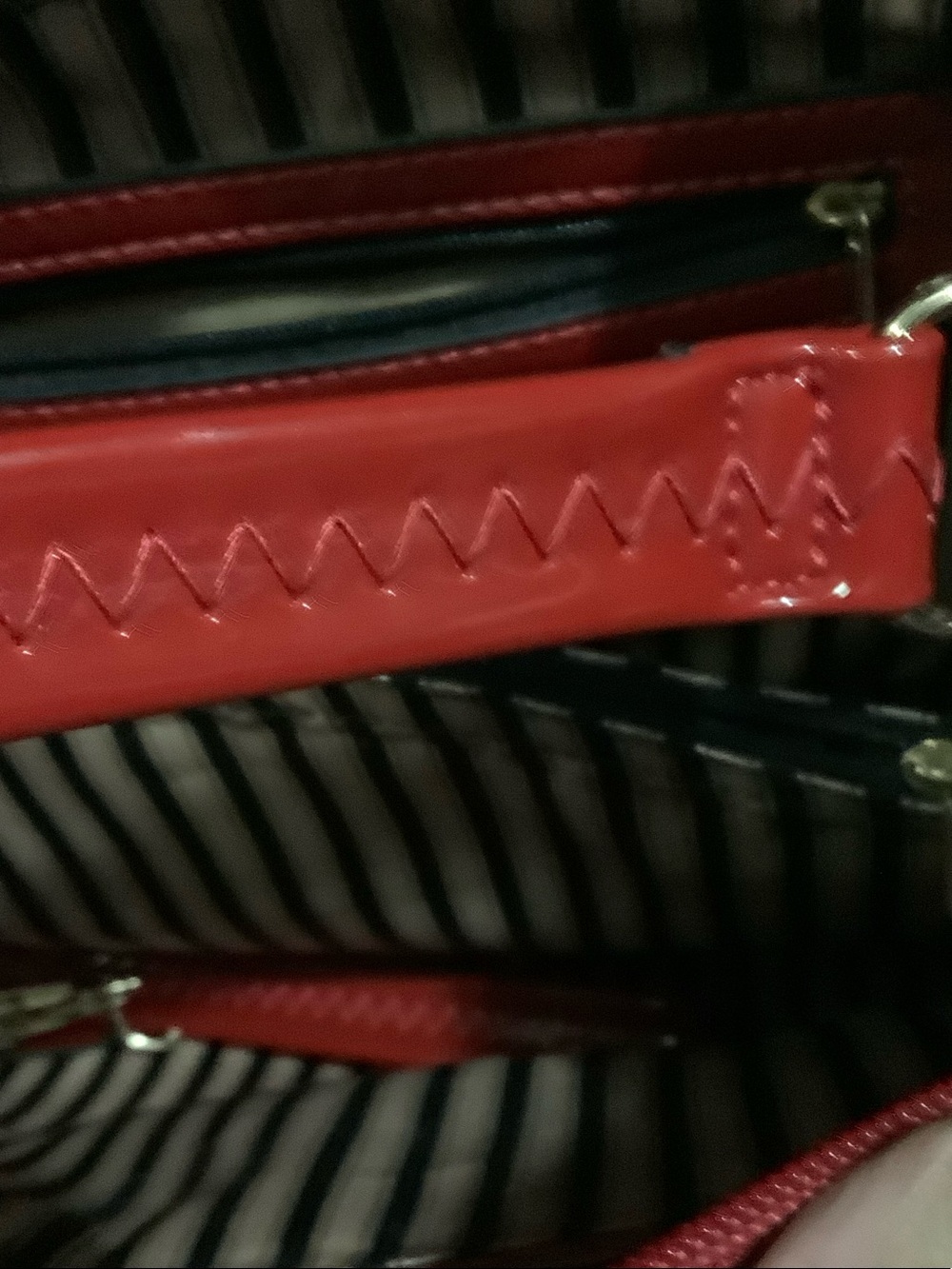 Glossy Red Patent Tote - Structured Everyday Handbag - Picture 3 of 3